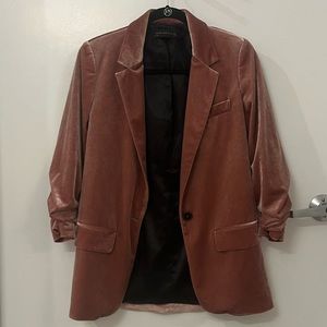 Zara Pink Velvet Blazer Size S
